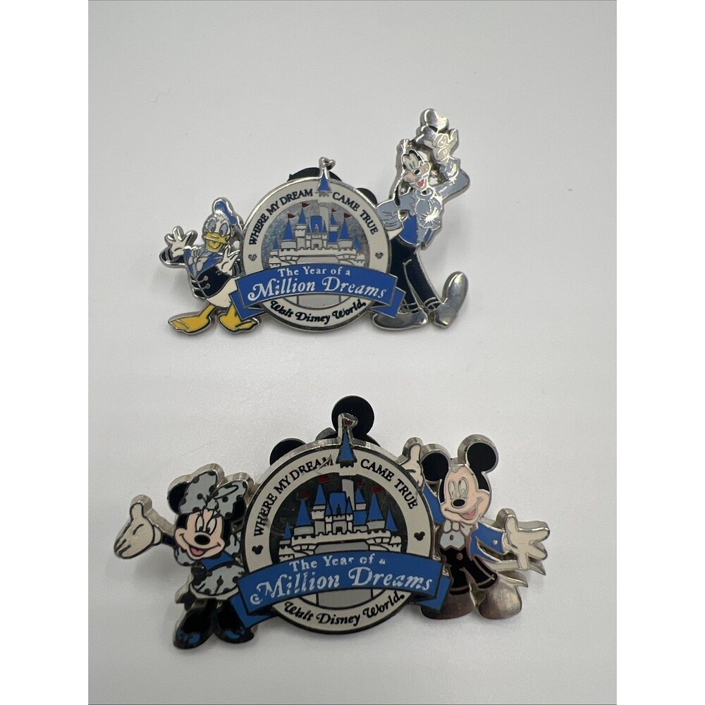 Disney 2007 The Year of a Million Dreams Mickey, Minnie, Donald, Goofy Pin Set